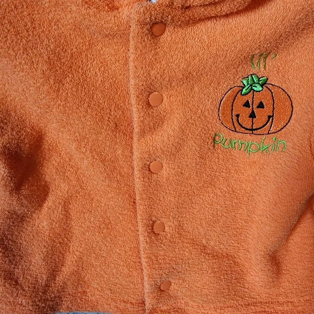 Target‎ Baby 2 Piece Outfit Set Hoodie/Footie Pants Terrycloth Lil Pumpkin Sz 6M
